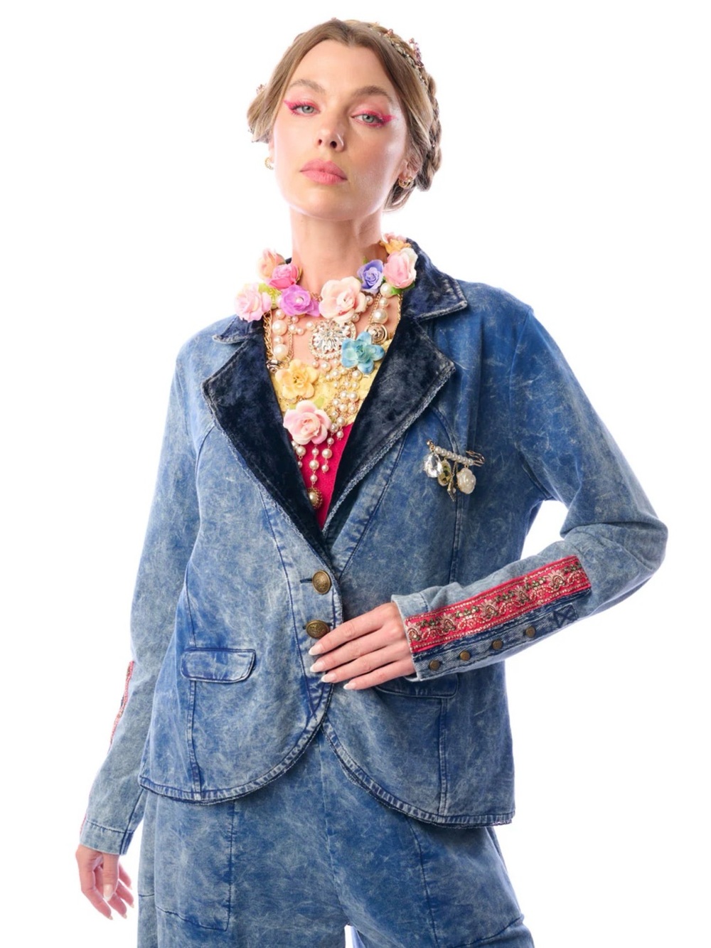 Aratta Colonel Jacket in Blue Denim Wash, NWT